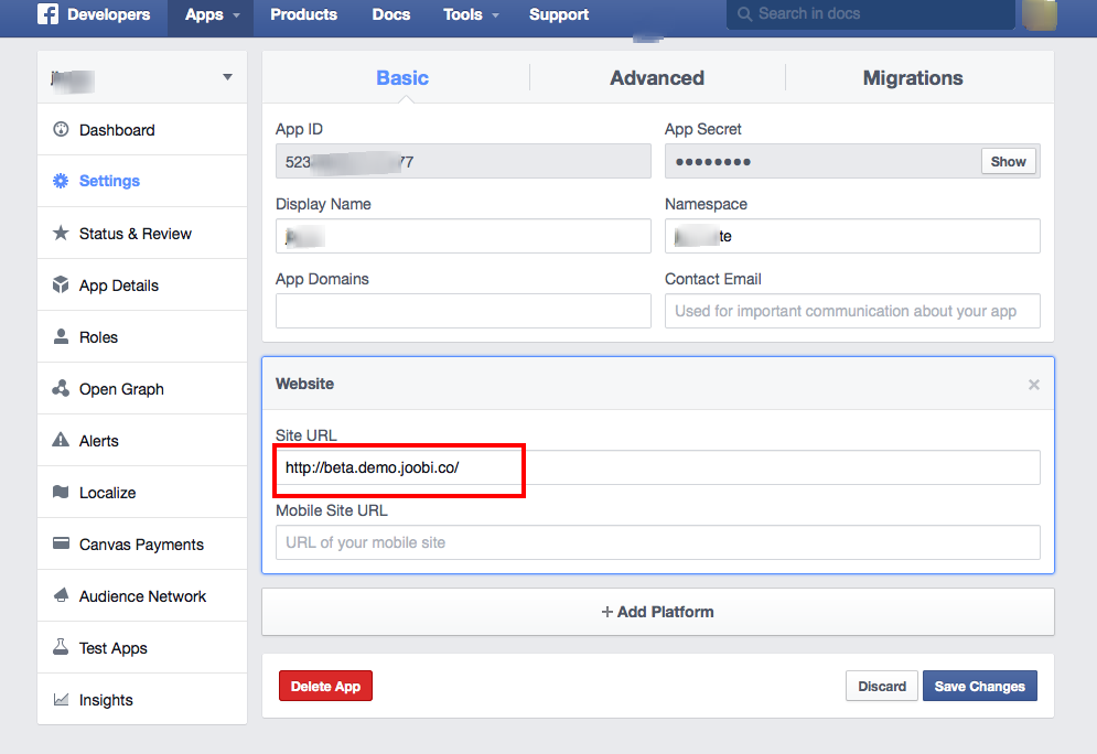 How to get a Facebook App ID for your Website - Joobi